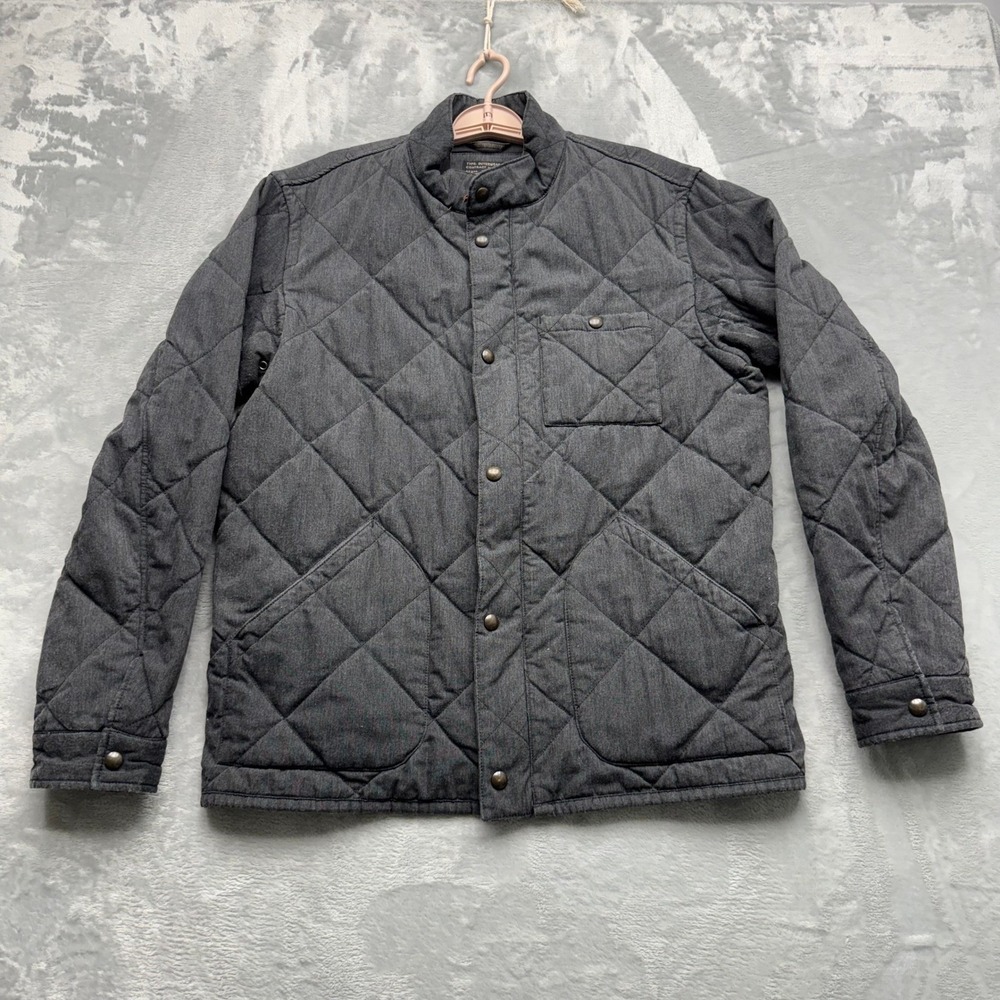 J.Crew Quilted Sussex Jacket Mens Large Gray Primaloft Insulated Coat E0294